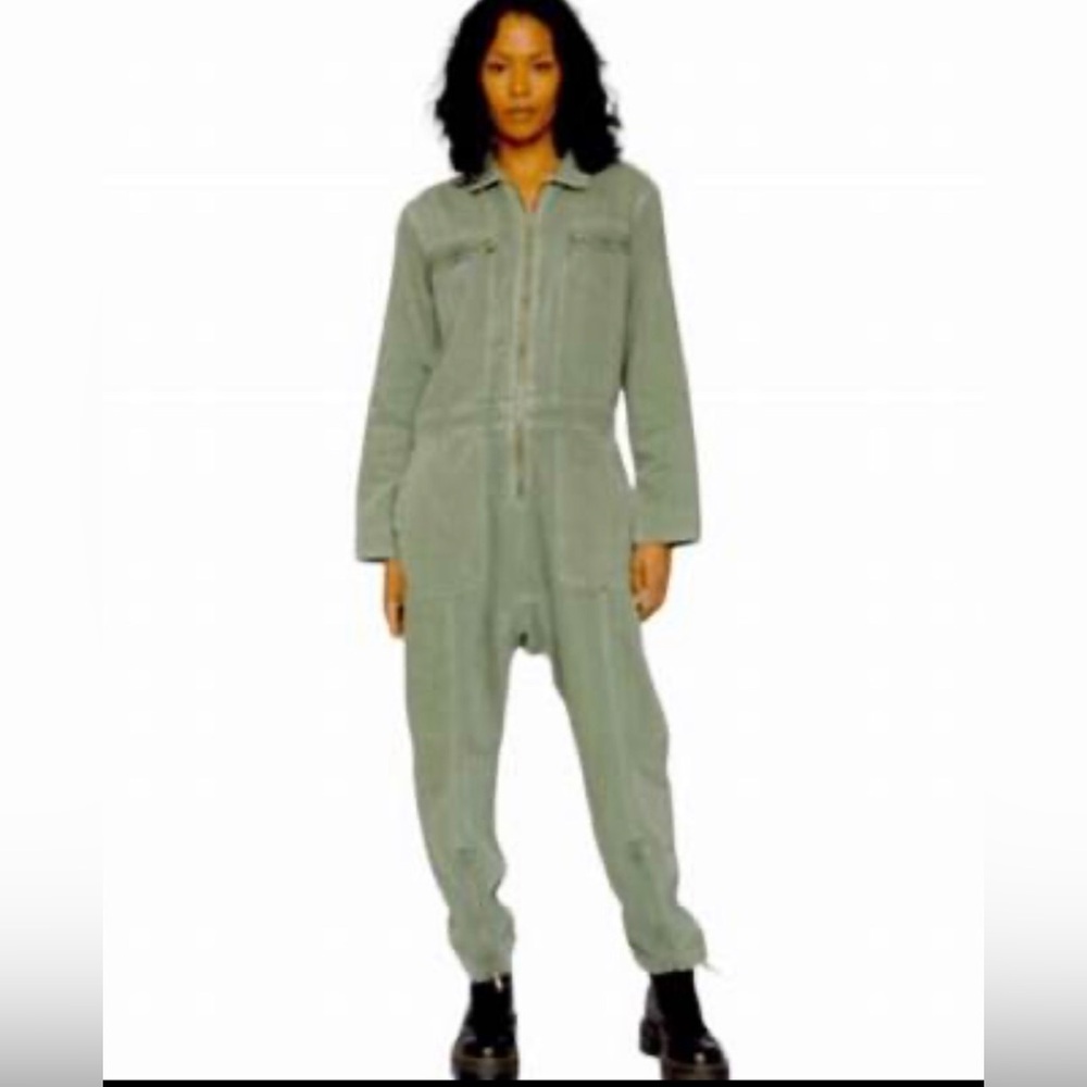 NWT Sandrine Rose x Free People Harem Zippered Jumpsuit -Size Large-MSRP $285